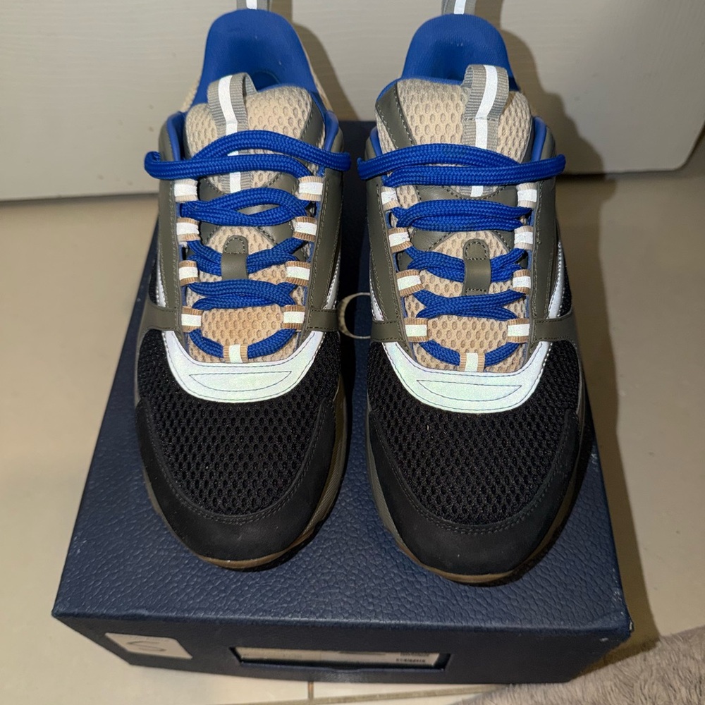 Dior Black and Blue Mesh Sneakers